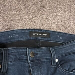Liverpool The Straight High Rise Denim Jeans Dark Wash 12/31